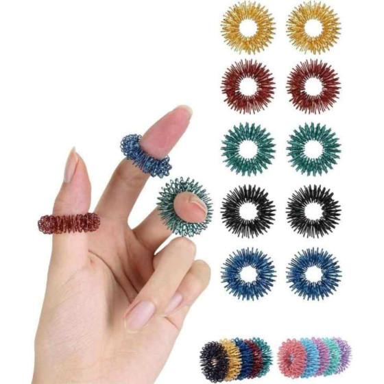 Mr. Pen- Spiky Sensory Rings, Gemstone Tones, Stress Relief Sensory Toys, Anxiety Relief Fidget Rings, Massager for Individuals with BFRB, ADHD and Attention Disorders