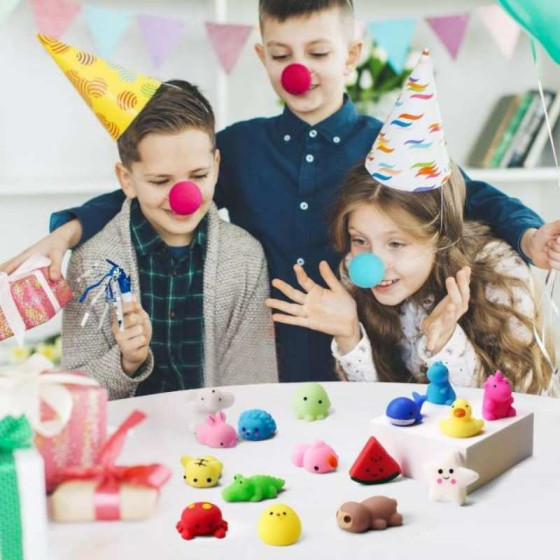 JOYIN Mochi Squishy Toy Set, Random 25 Pack Mini Soft Mochi, Kids Party Favors, Kawaii Stress Relief Toys, Basket Fillers, Goodie Bag Fillers, Birthday Gifts, Classroom Prizes