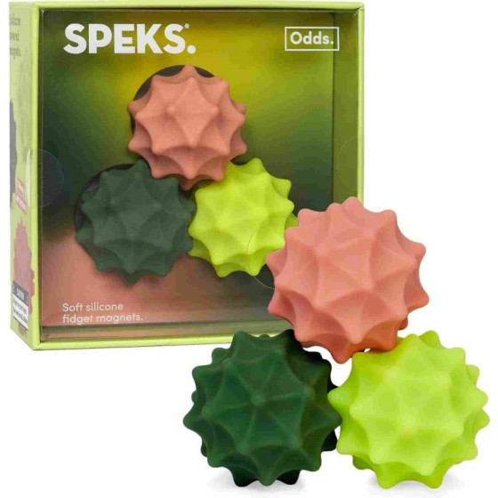 Speks Odds Soft Silicone Fidget Magnets | Quiet Stress Relief Toys | Textured Magnetic Balls for Adults and Teens Ages 14+ | Green Spurs