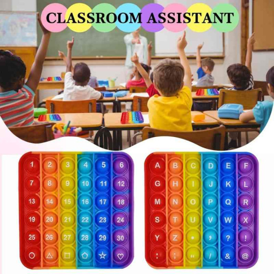AK-SHIP 2 in 1 Fidget Toy, ABC Learning and Educational Toy, Poppers Fidget Toy, AK-SHIP Stress Relief, Autism Sensory Toy