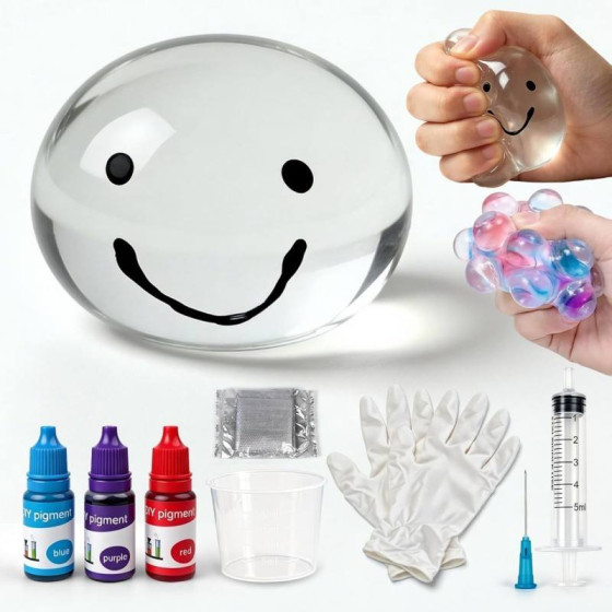 Pimple Popping Toy, Squishy Toys Stress Relief Squeeze Toy - Large Reusable Silicone Pimple Popper Fidget Toy Set, Adult Soft Sensory Toy, ASMR Satisfying Game (Crystal Bubble Ball)
